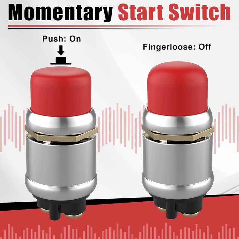 BFXM Push Button Starter Switch 12V 50A, Waterproof Momentary Start Switch for Car Engine, Push Button Starter for Truck Boat ATV - Image 3